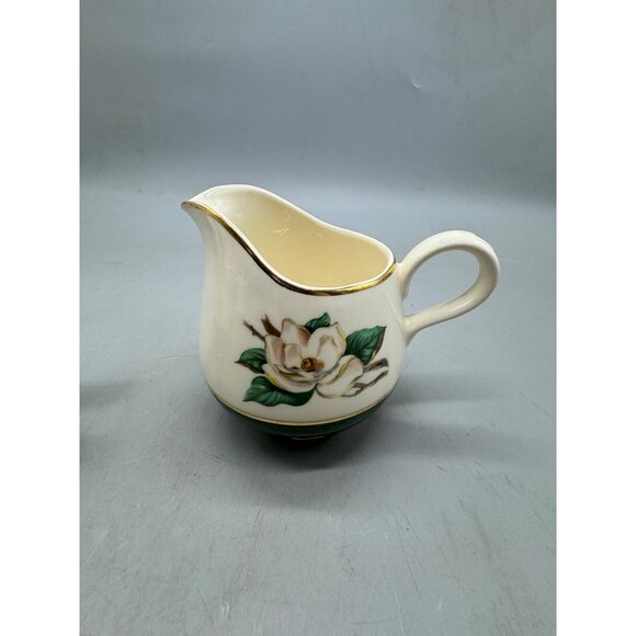 Cavalier Eggshell Porcelain Creamer & Sugar Magnolia Flower Design & Gold READ - Picture 3 of 16